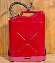 Red Metal Fuel Can with Spout