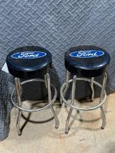 Lot Of 2 Ford Advertising Shop Stools