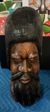 Large Hand Carved Jamacian Wood Head