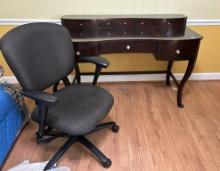 Dark Finished Desk and Chair