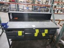 6ft Multidrawer Worktable With Vice