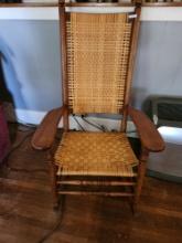 Rocking Chair with Wicker Seat & Back