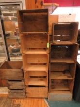 (12) Wood Orchard Boxes