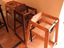 (3) Restaurant Style Childrens High Chairs