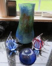 (4) Pieces of Art Glass