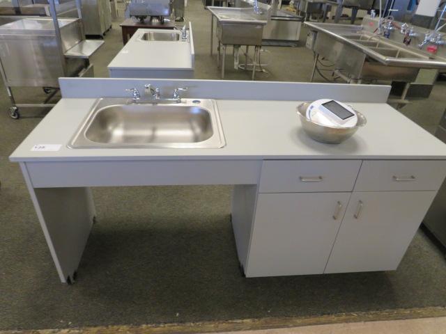 6FT COUNTER WITH SINK, CABINETS
