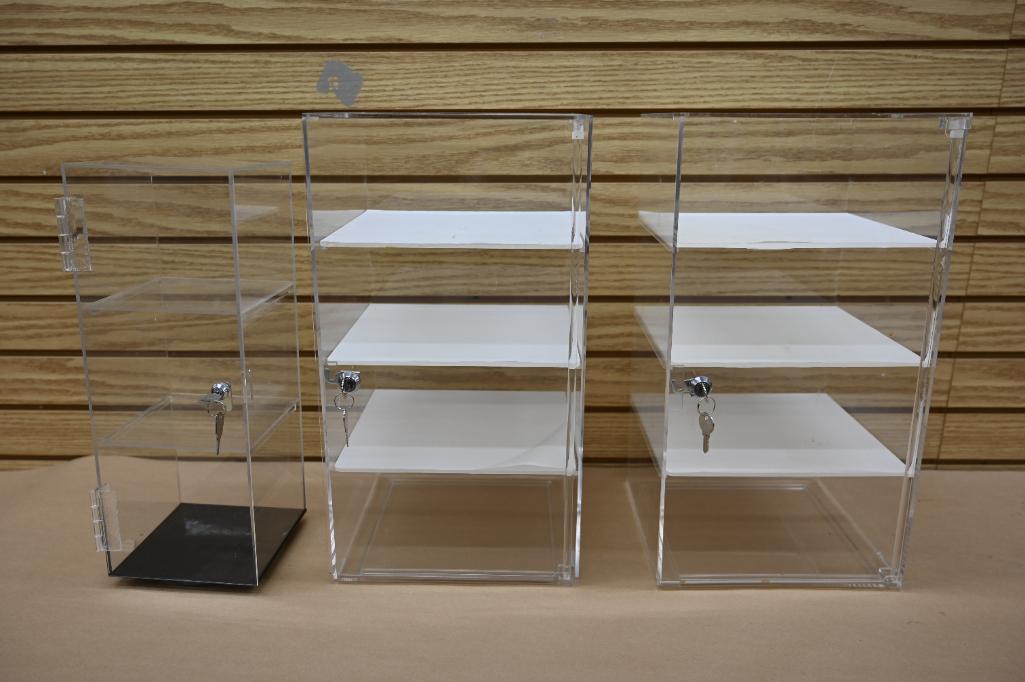 Three Display Cabinets with Keys