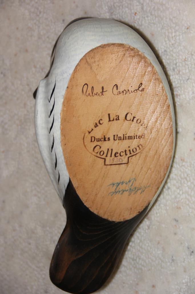 Ducks Unlimited Lac La Croix Collection Wood Decoy by Robert Capriola