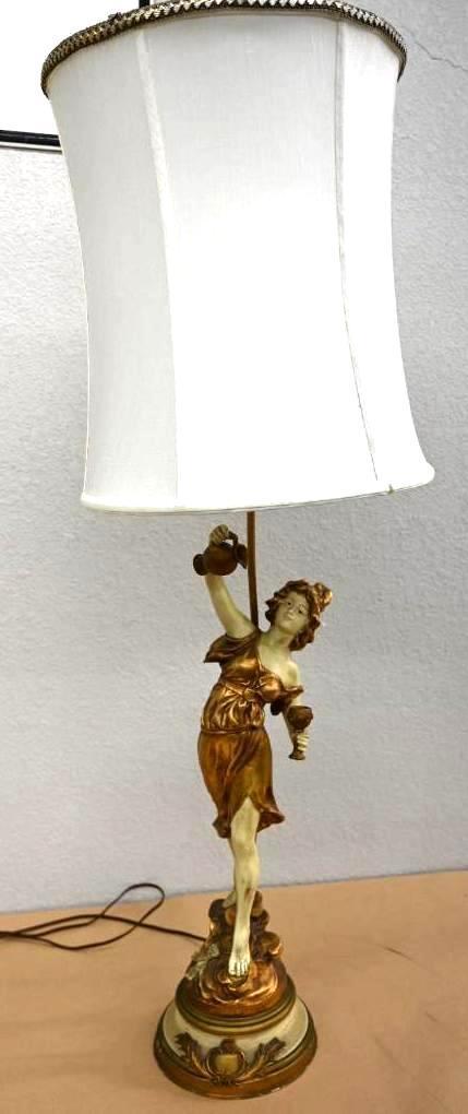 L. F. Mereau French Figural Table Lamp