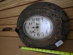 Fireball Stove Works Cast Iron Battery Operated Clock