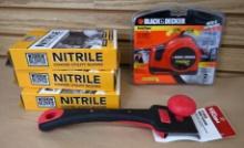 Black & Decker Autotape with 3 Boxes of size Large Nitrile Coated Utility Gloves