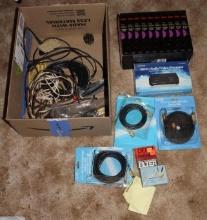 New Various Audio and/or Video Cables, Full Box of VHS Tapes, and More