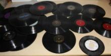 Collection of Different Size Records, Many are Victor or Victrola Records, No Cases