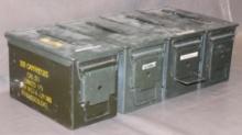 Four Similar Size Metal Military Ammo Cans