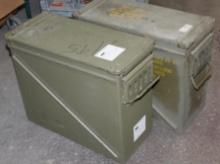 Two US Military Metal Small Arms Ammo Cases