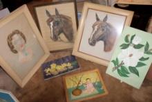 Three Large Pastel Artworks Signed Neville Harris and More