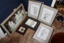 Art Collection with Roman Themed Pencil Drawings