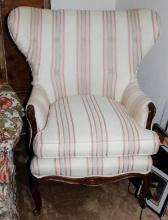 Upholstered Wood-Frame Wing Back Chair