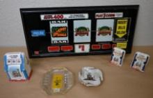 Framed Slot Machine Panel with El Rancho Las Vegas Ash Tray