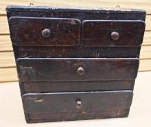 Antique Four Drawer Wooden Cabinet