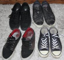 Four Pairs of Man's Black Sneakers