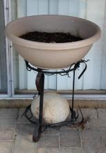 Large Planter Pot on Metal Stand