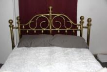 Excellent Brass Bed Frame with Mattress and Bedding