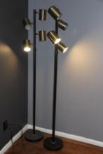 Two Floor Lamps with Swivel Lights