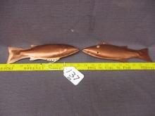 2 Copper Fish Decoys by Louis Smilich