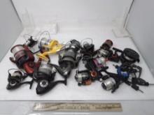 Box assorted open face reels (all needing parts)