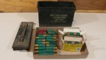 25rnd 12ga 3" slugs, 4 buckshot, and ammo box