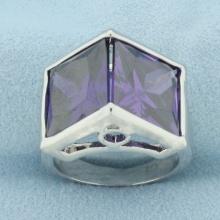 Iolite 3-d Statement Ring In Sterling Silver