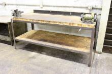Wood Top Metal Table