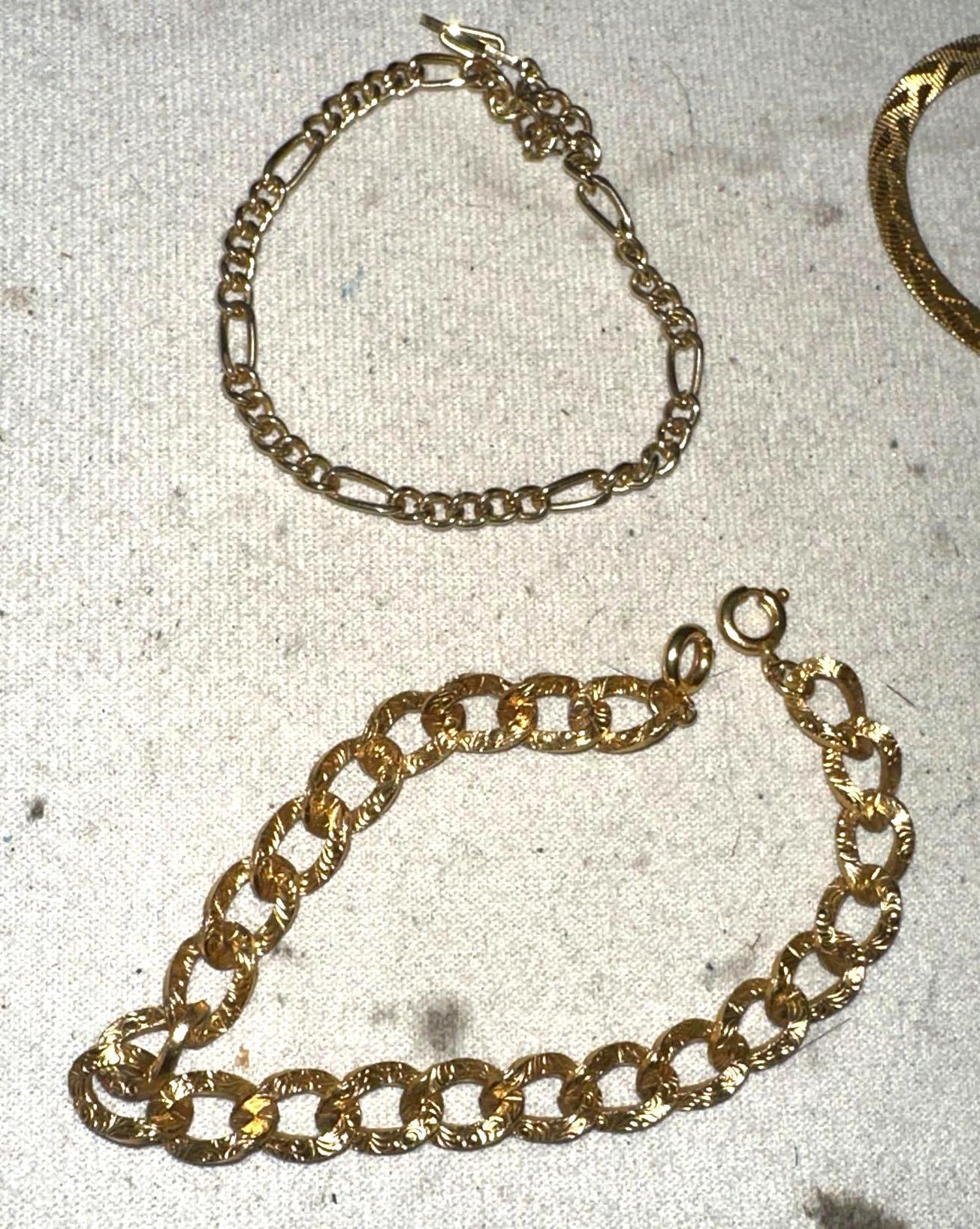 7 Assorted Mixed Gold-Tone Bracelets