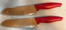 Pair of Kitchen Knife Copper Coated Blades