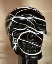 Unusual Black Glass Skull