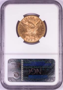 1893 $10 Liberty Head Half Eagle Gold Coin NGC MS62
