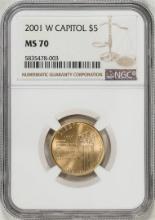 2001-W $5 Capitol Visitor Center Commemorative Gold Coin NGC MS70