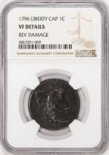 1796 Liberty Cap Flowing Hair Large Cent Coin NGC VF Details