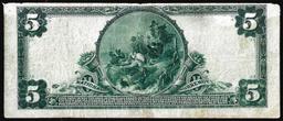 1902PB $5 The National Bank of Commerce New London, CT CH# 666 National Currency Note