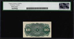 1863 Fourth Issue 10 Cent Fractional Currency Note Fr.1257 Legacy New 61PPQ