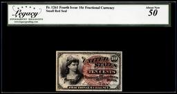 1863 Fourth Issue 10 Cents Fractional Currency Note Fr.1261 Legacy About New 50
