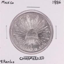 1886 Mexico 8 Reales Silver Coin Chopmarked