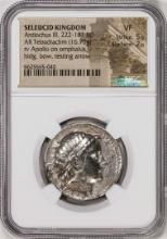 222-187 BC Seleucid Kingdom Antiochus III AR Tetradrachm Ancient Coin NGC Ch F
