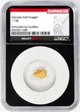 1.13 Gram Colorado Gold Nugget NGC Vaultbox Unvaulted