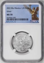 2021-Mo Mexico 1/4 oz Silver Libertad Coin NGC MS70