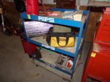 3 Tier Warehouse Cart, '':Pepsi'' Homemade Shelf Attached to Flat Cart