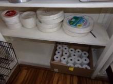 Large Group O New Paper Plates And A Box Of Receipt Rolls (Inside)