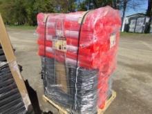Pallet of New AGT Industrial T-Top Bollards and Warning Bunting, (100) Boll