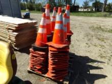 Pallet with Large Group of Used Traffic Cones